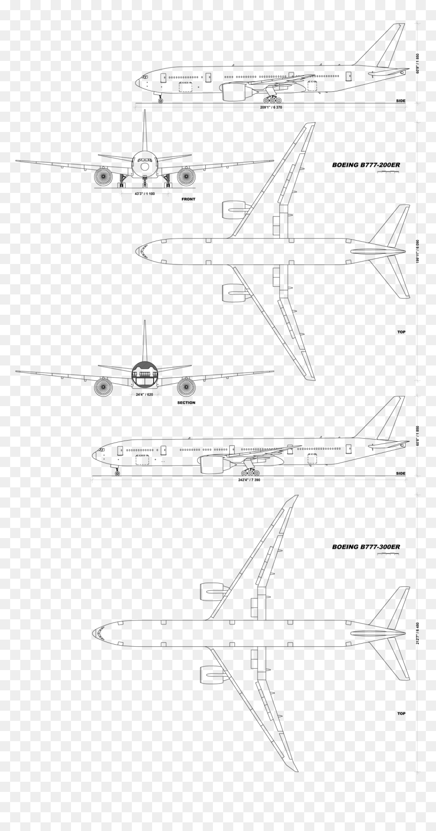 File - B777familyv1 - 0 - B777 Planos, HD Png Download - 777 png