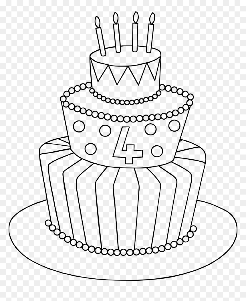 Daisytrail Digital Scrapbooking - Birthday Cake Easy Drawing, HD Png Download - cake .png