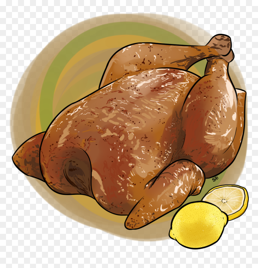 Rotisserie Chicken By Eveeoni - Rotisserie Chicken Art, HD Png Download - rotisserie chicken png