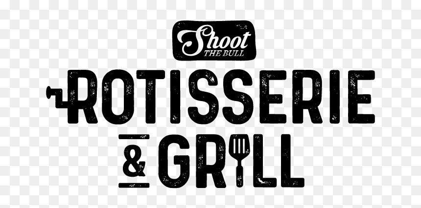 Stb Rotisserie&grill With Logo Stacked Black Web - Black-and-white, HD Png Download - rotisserie chicken png
