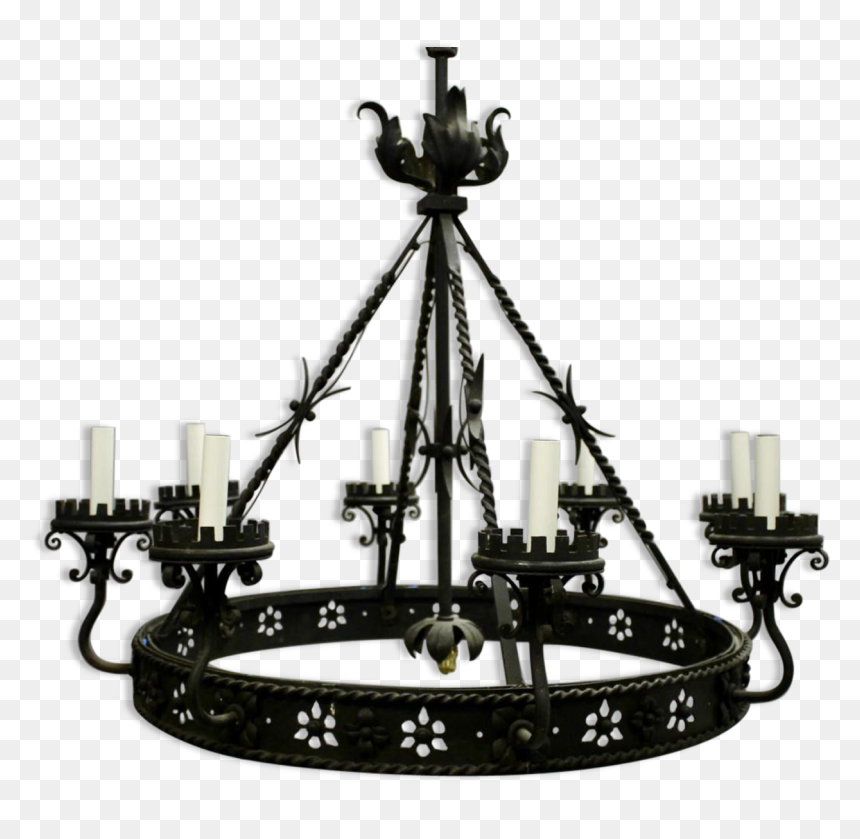 Chandelier Style Gothic Wrought Iron"
 Src="https - Lustre Style Gothique, HD Png Download - gothic candles png