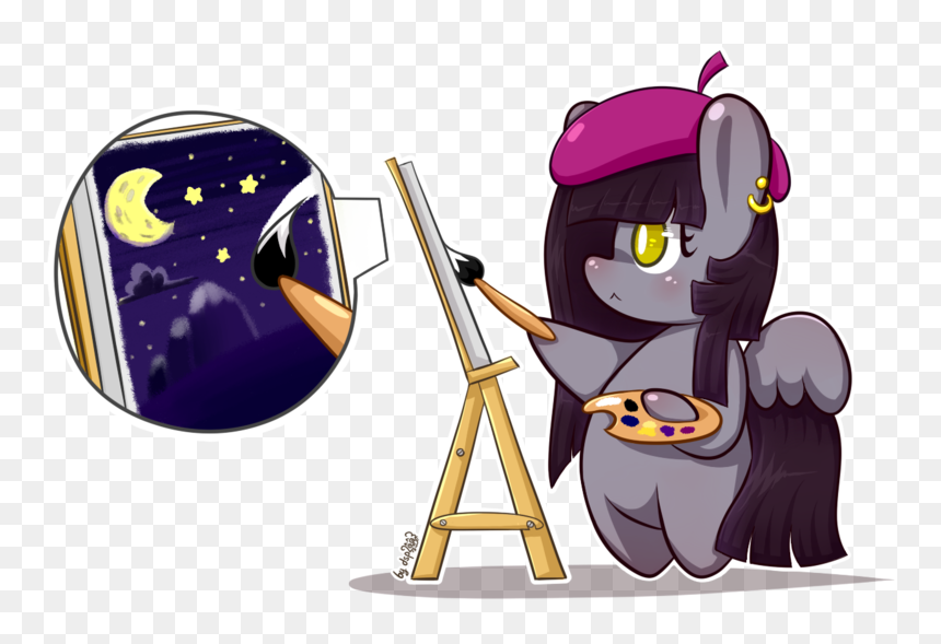 Paint Brushes Chibi, HD Png Download - moon outline png