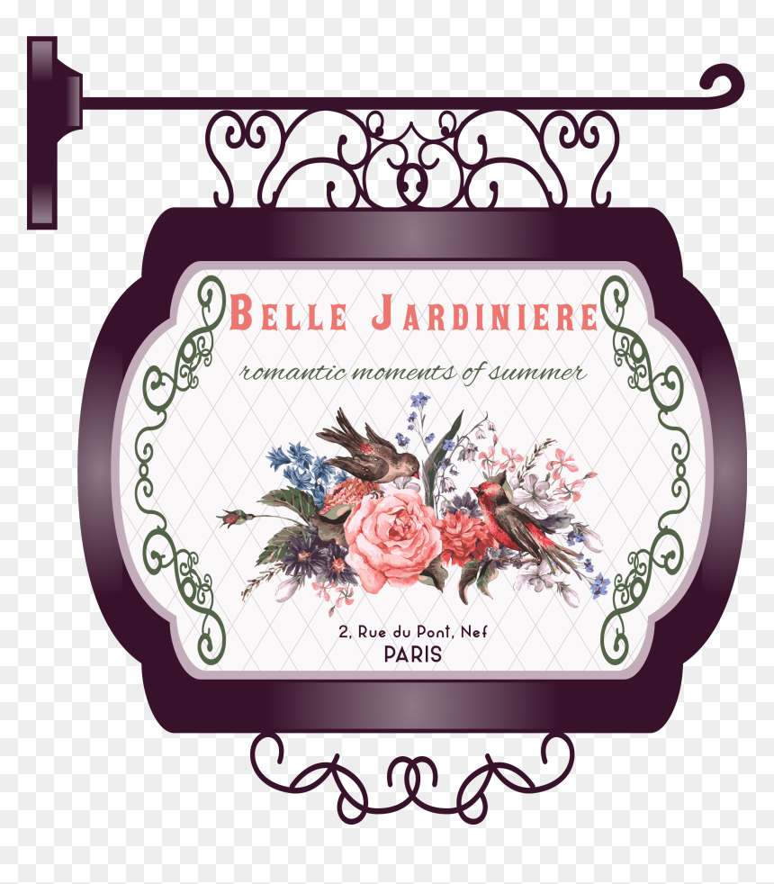 Transparent Signboard Png - Flower And Bird Vector, Png Download - vintage design png