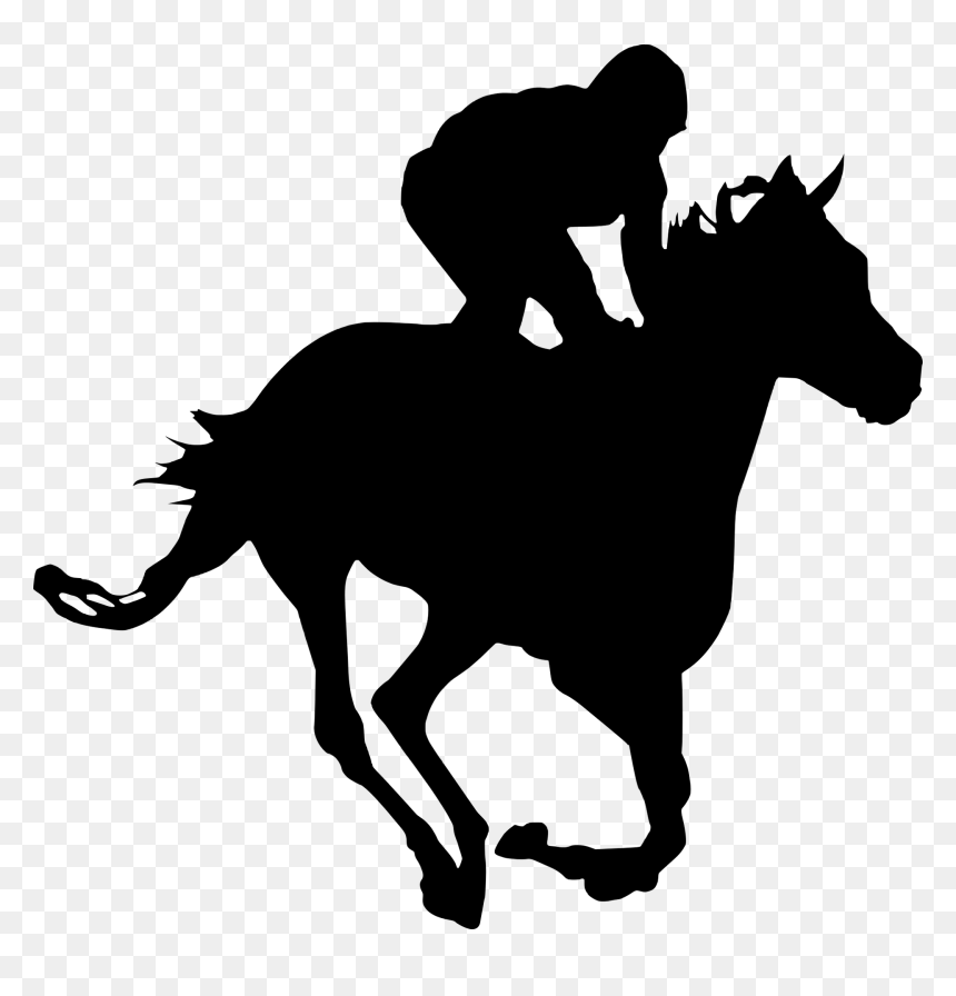 Cowgirl Riding Horse Silhouette, HD Png Download - running horse silhouette png