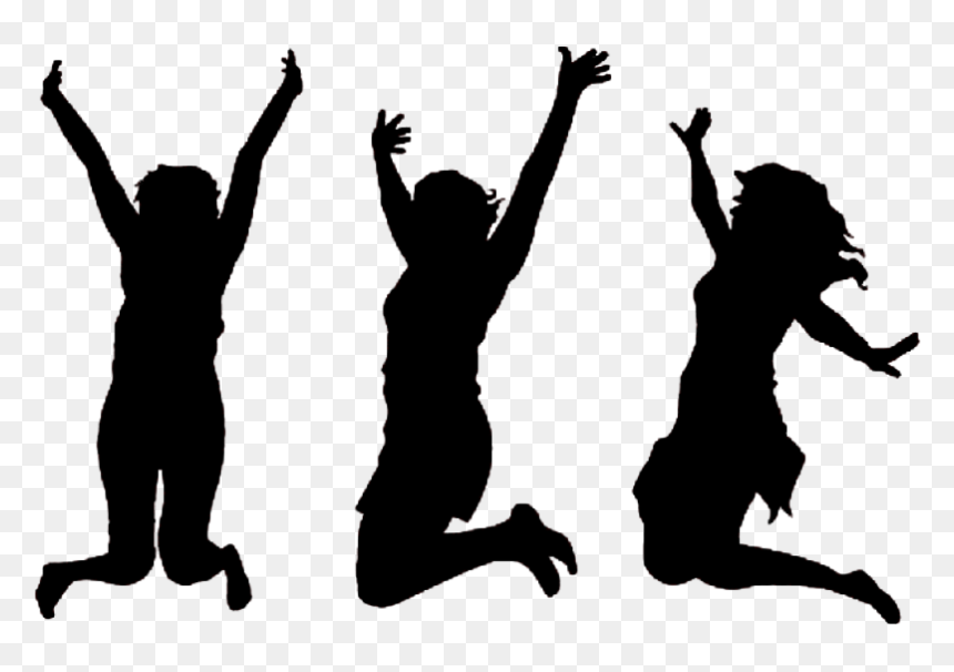 #silhouette #women #jumping #freetoedit - Jumping Silhouette, HD Png Download - women silhouette png