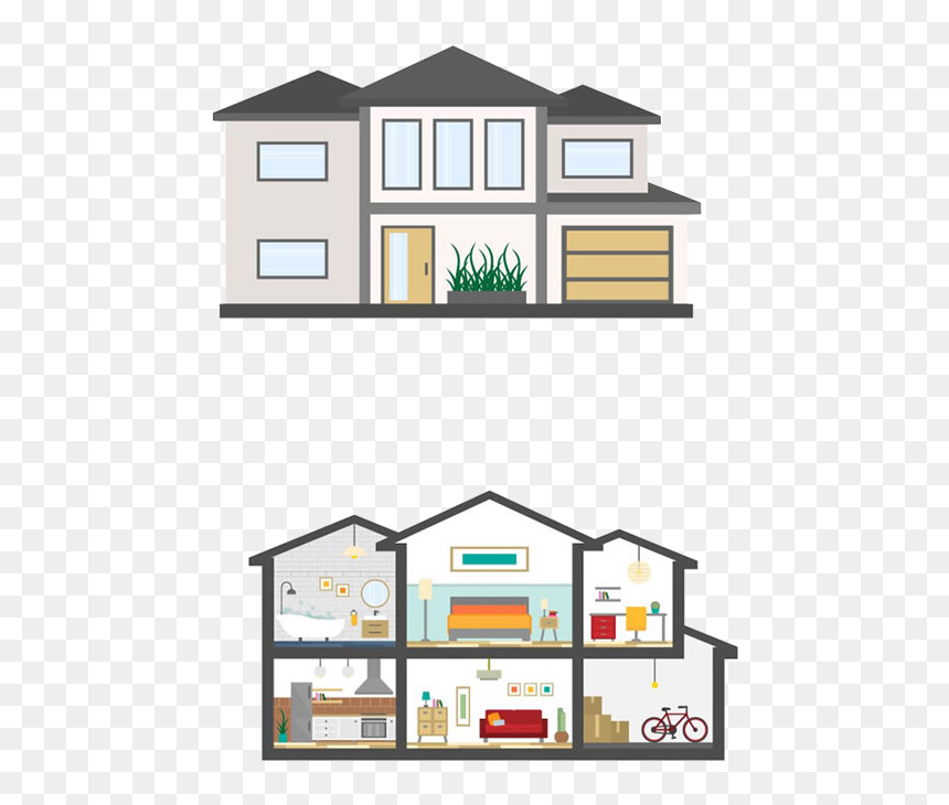 Collection Of Free Vector Apartments Home Improvement - Tell If A House Is South Facing, HD Png Download - home vector png