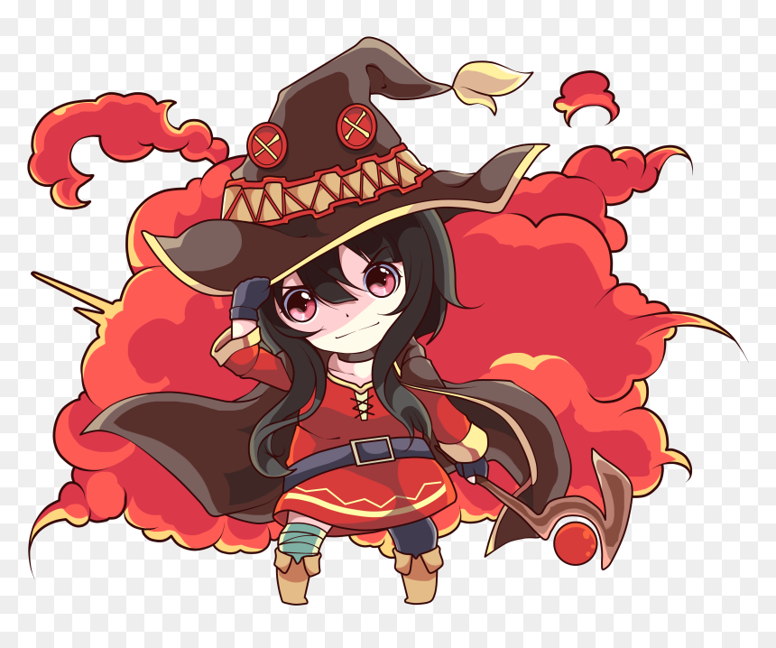 Hd Wallpaper - Anime Chibi Konosuba, HD Png Download - megumin png