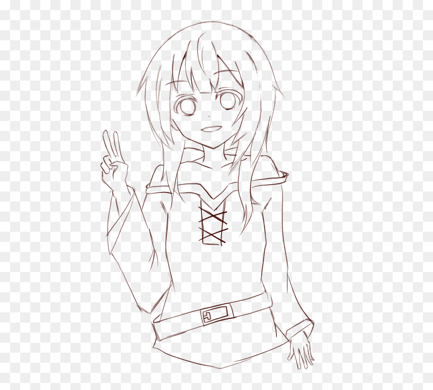 Line Art, HD Png Download - megumin png