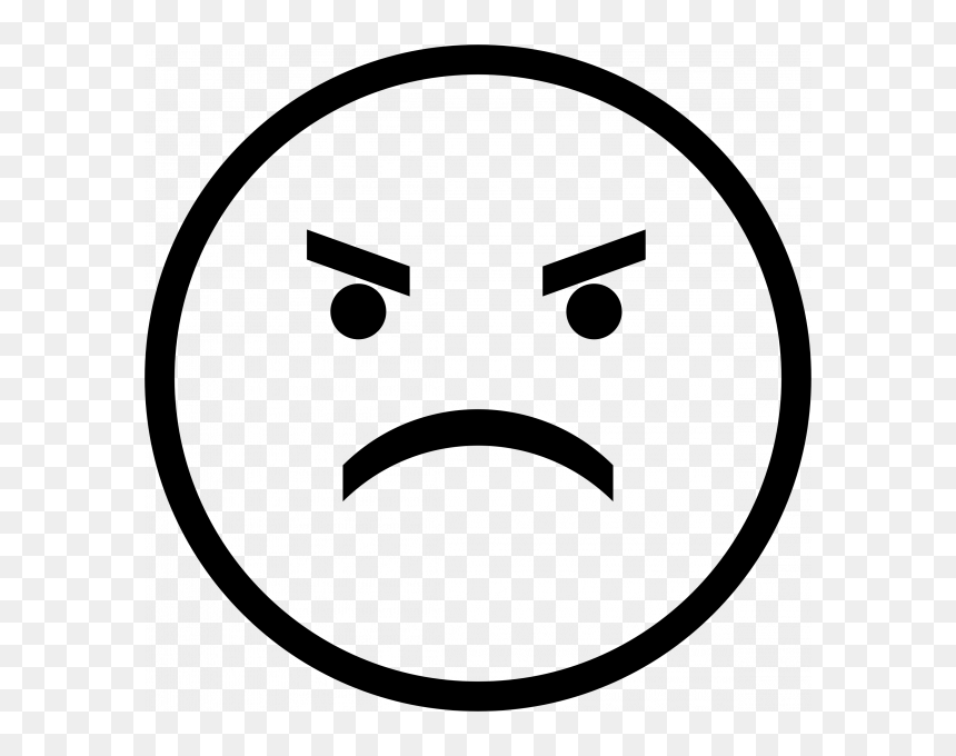 Angry Face Clipart Black And White, HD Png Download - angry face png