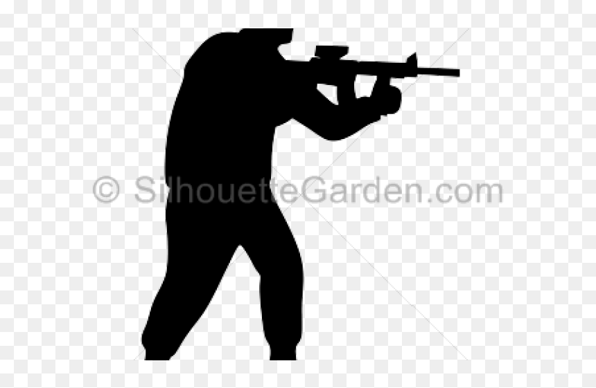 Shoot Rifle, HD Png Download - soldier silhouette png
