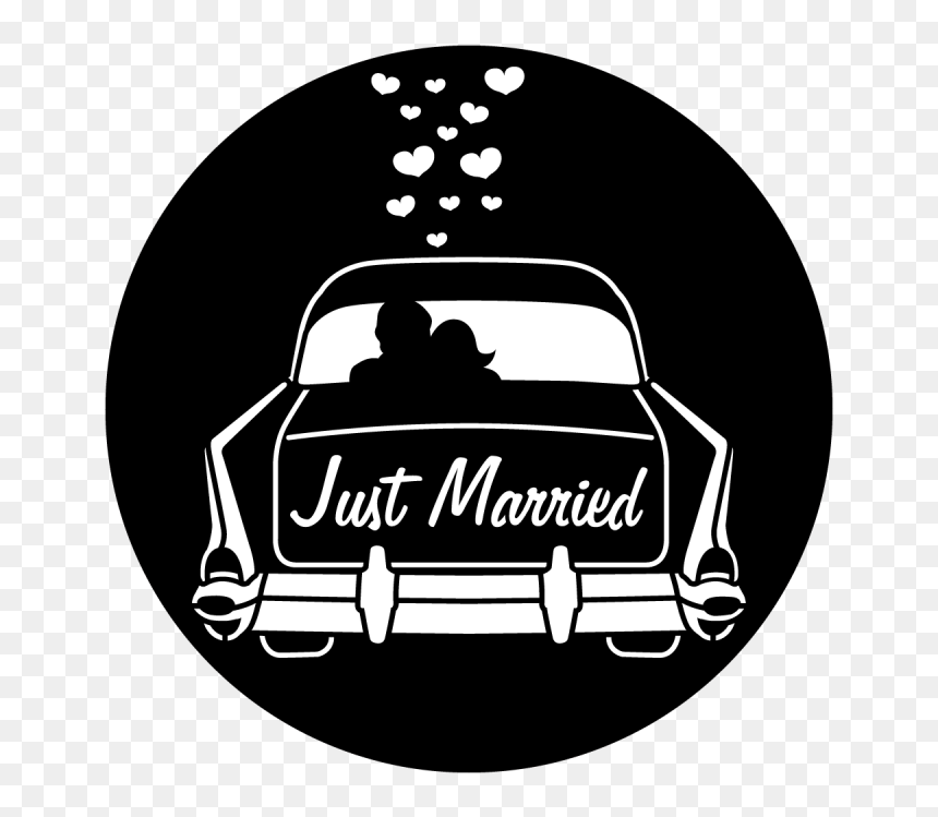 Just Married Car Silhouette, HD Png Download - car silhouette png