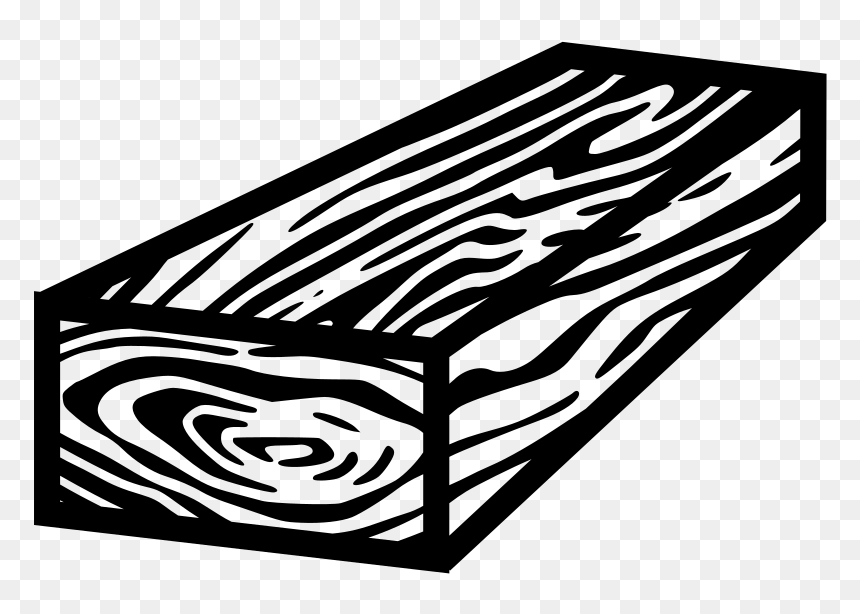Piece Of Wood Black And White, HD Png Download - wood plank png
