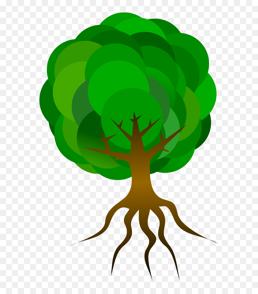 Cartoon Roots Of A Tree, HD Png Download - tree roots png