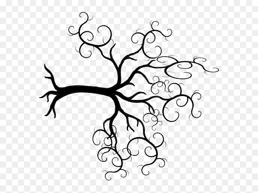 Tree Clip Art Black And White With Roots, HD Png Download - tree roots png