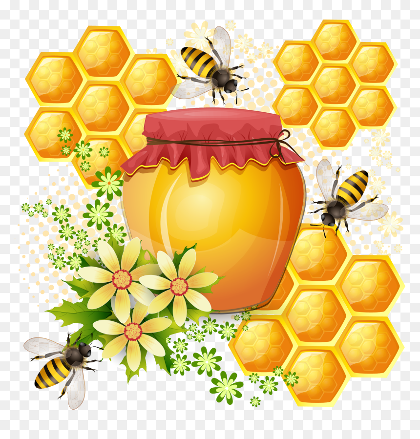 Honey Bee Painting, HD Png Download - honeycomb png