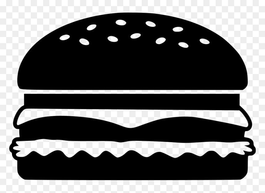 Black Hamburger Clipart, HD Png Download - cheeseburger png
