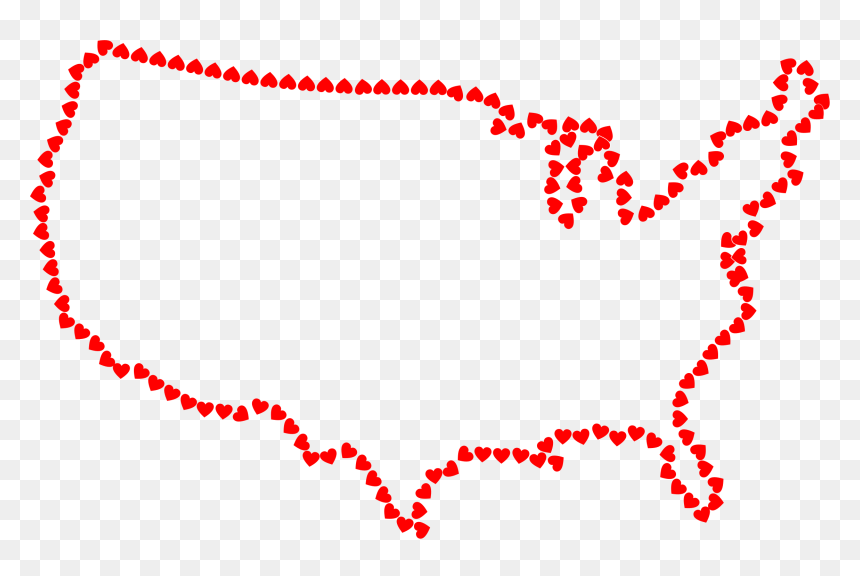 United States With Hearts, HD Png Download - united states png
