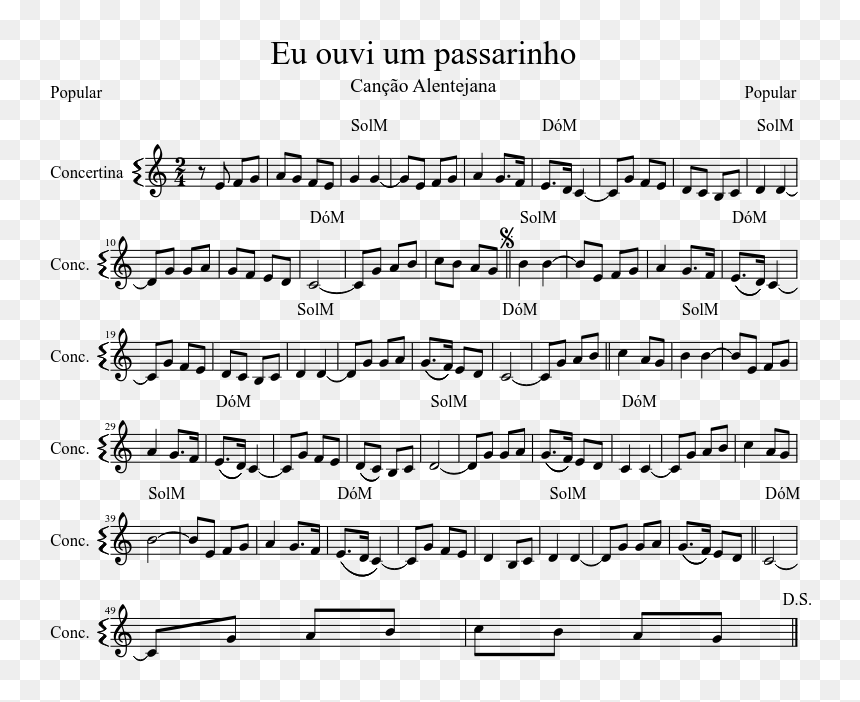 Eu Ouvi Um Passarinho - Clair De Lune Clarinet, HD Png Download - passarinho png