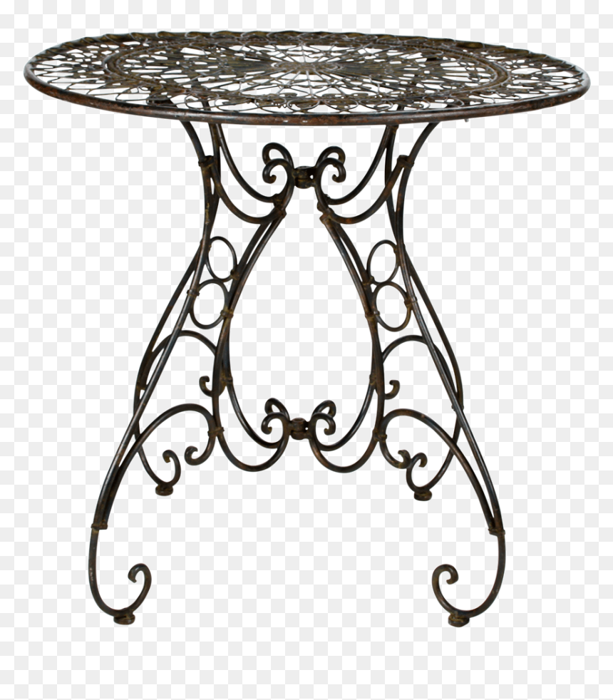Wrought Iron Bistro Table - Coffee Table, HD Png Download - wrought iron png