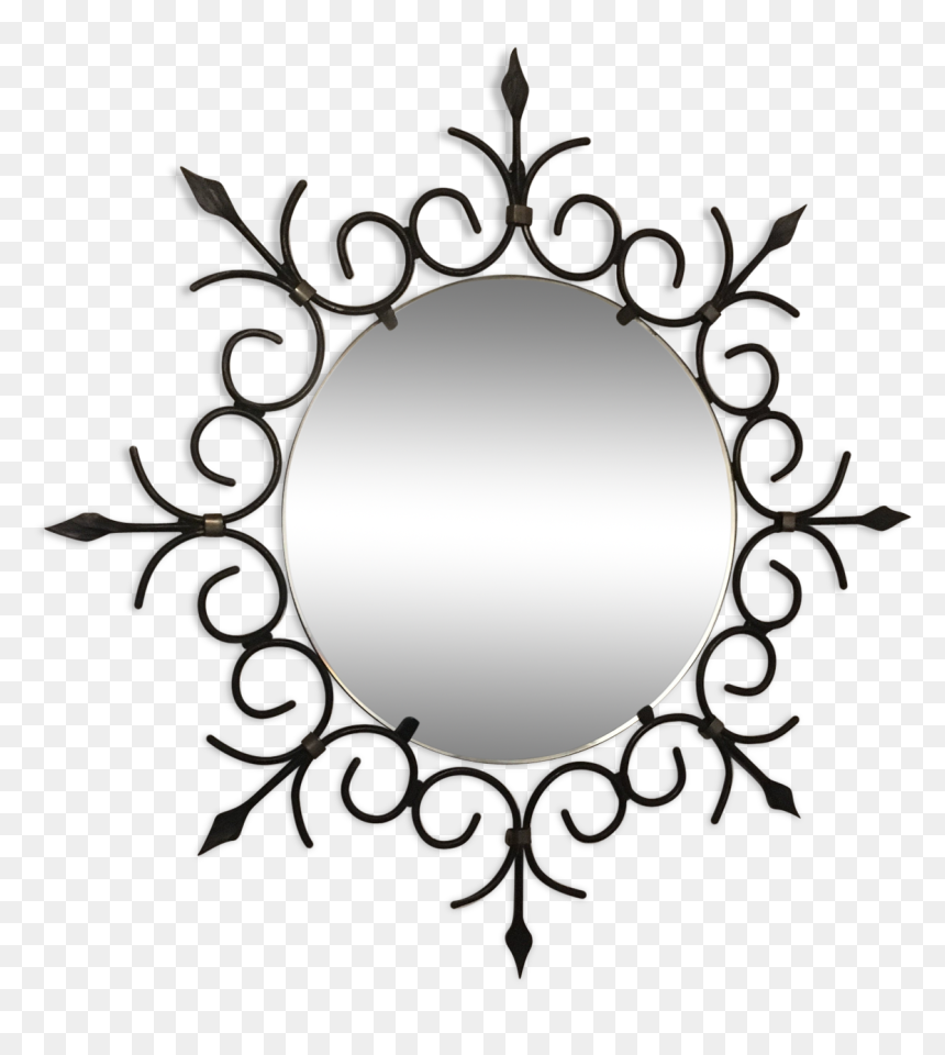 Nice Mirror Sun Wrought Iron Vintage 60cm"
 Src="https - Circle, HD Png Download - wrought iron png