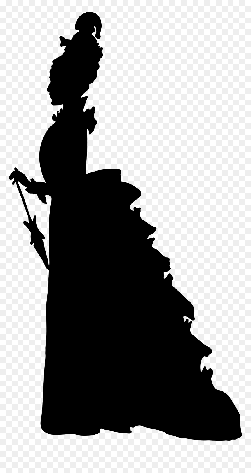 19th Century Woman Silhouette - Transparent Victorian Woman Silhouette, HD Png Download - pregnant woman silhouette png