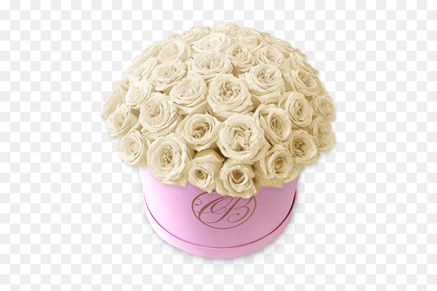 Caja Redonda De Rosas Blancas - Bouquet, HD Png Download - rosas blancas png