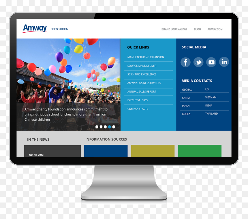 Computer Monitor, HD Png Download - amway png