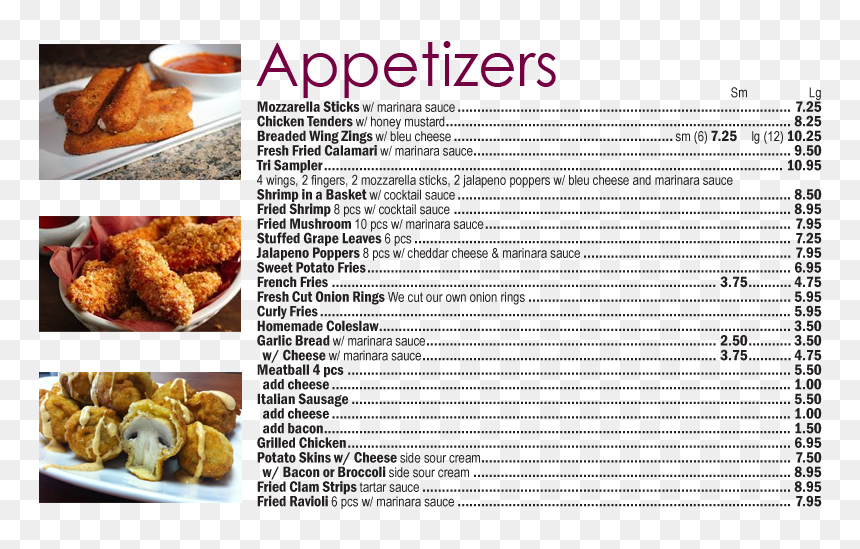 Appetizers And Side Orders, HD Png Download - appetizers png