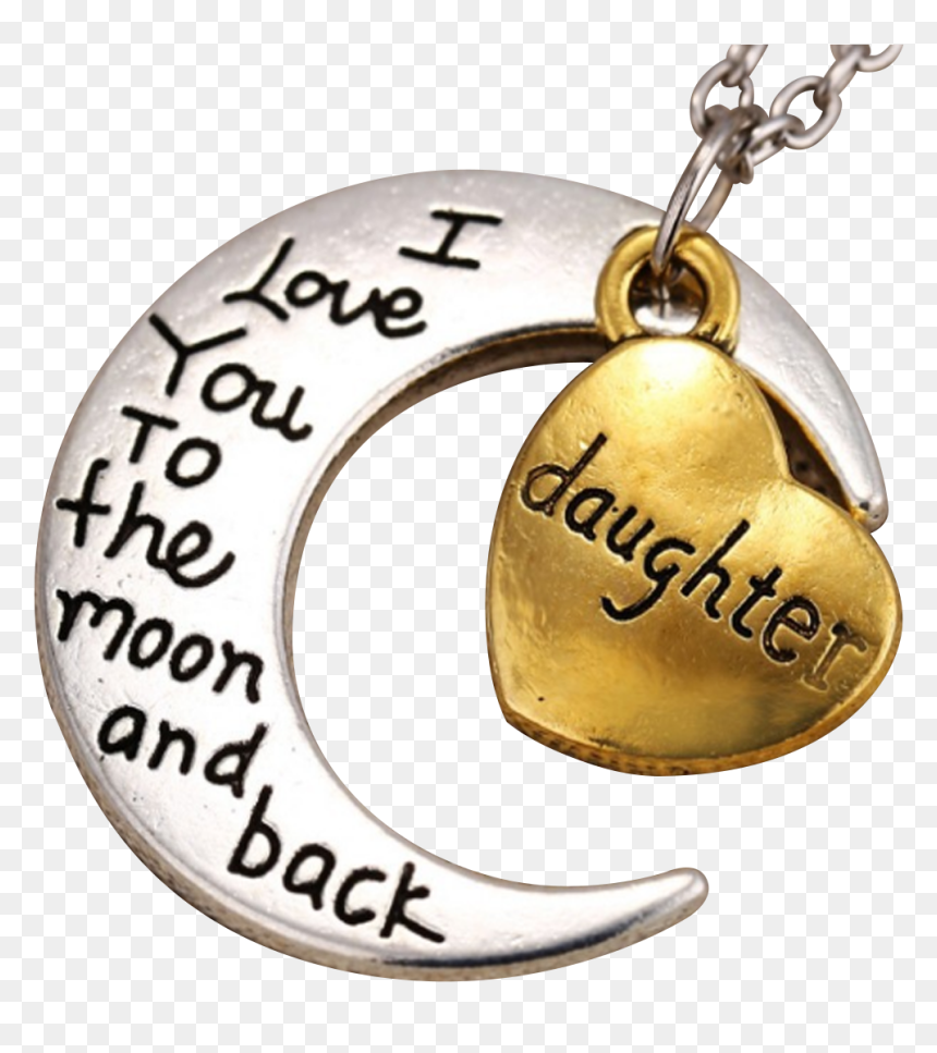 Necklace Clipart Army - Love You To The Moon And Back Daughter Necklace, HD Png Download - military dog tags png