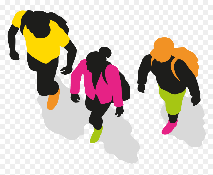 People - People Silhouette Top View Png, Transparent Png - student walking png