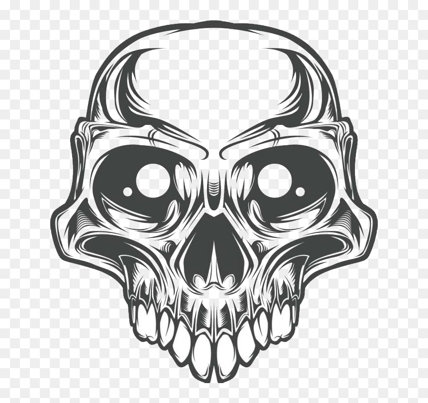 Skull Euclidean Vector Illustration - Mouse Pad Xxl Skull, HD Png Download - real bone png