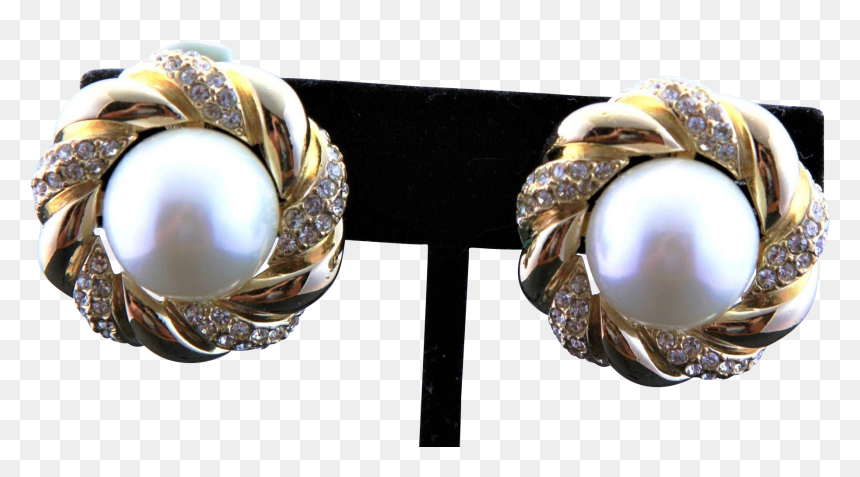 Earrings, HD Png Download - white pearls png