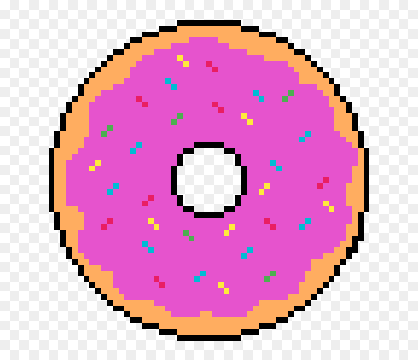 Clip Art Donut Drawing - Pokemon Pixel Art Mega, HD Png Download - pink donut png