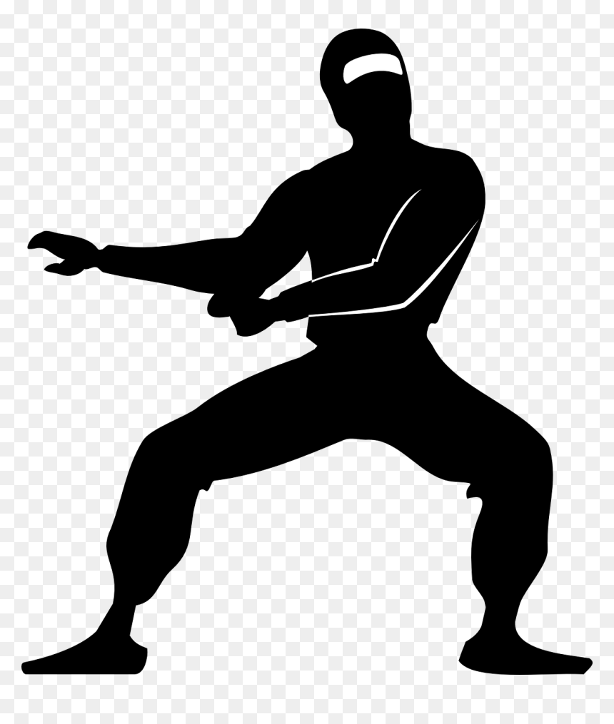 Ninja Black And White, HD Png Download - warrior silhouette png