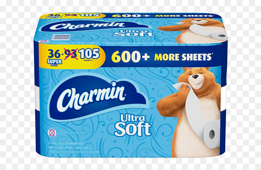 Ultra Soft Charmin Toilet Paper, HD Png Download - toilet paper roll png