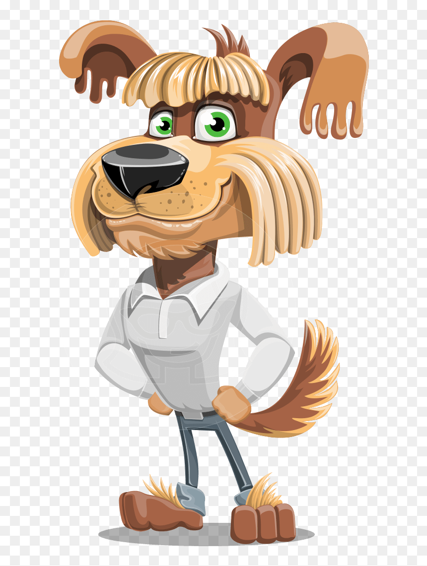 Fluffy Dog Cartoon Vector Character Aka Pinky Funk - Cartoon, HD Png Download - cool dog png