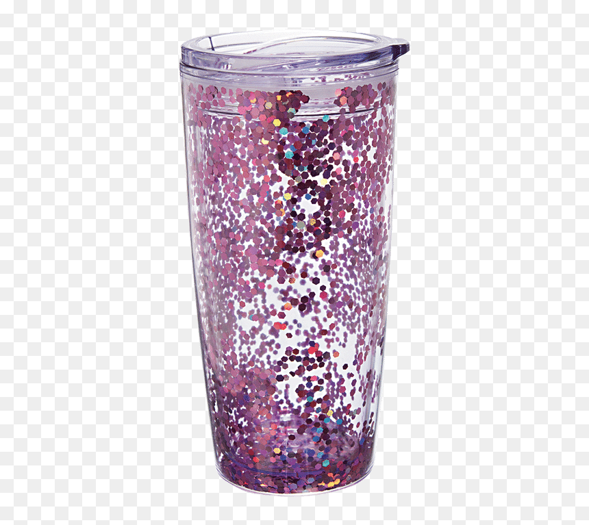 Slant Pink Confetti Travel Tumbler - Vase, HD Png Download - purple confetti png