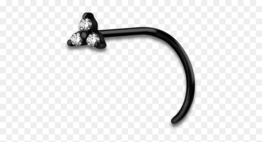 Pvd Black Steel Trinity Nose Stud - Still Life Photography, HD Png Download - nose stud png
