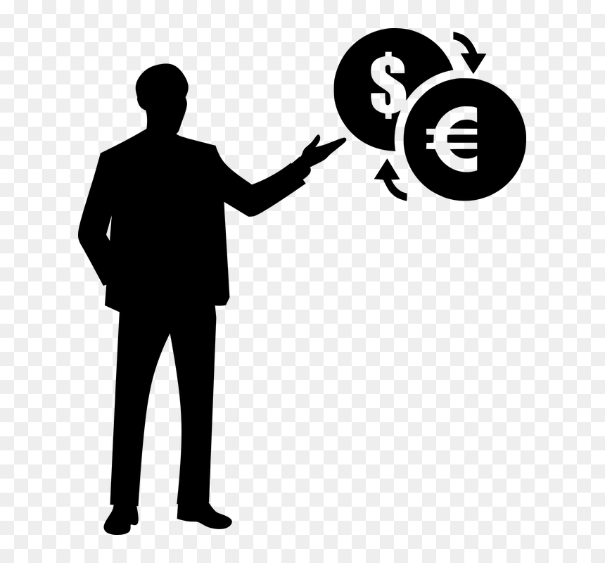 Silhouette Business Man Png, Transparent Png - dollar vector png