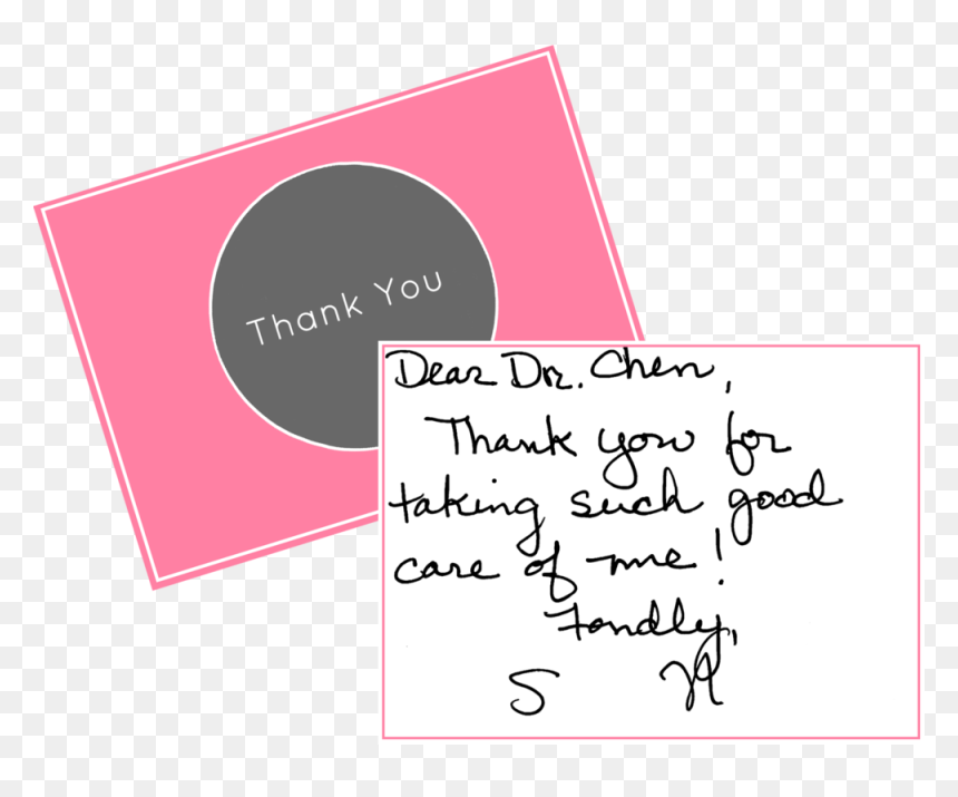 Thank You Card - Handwriting, HD Png Download - pink thank you png