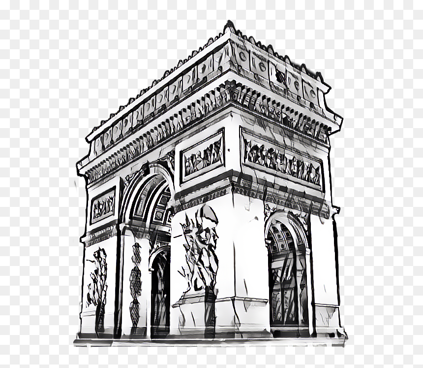 #arcdetriomphe #paris #shadesofgray #sticker #freetoedit - Triumphal Arch, HD Png Download - arc de triomphe png