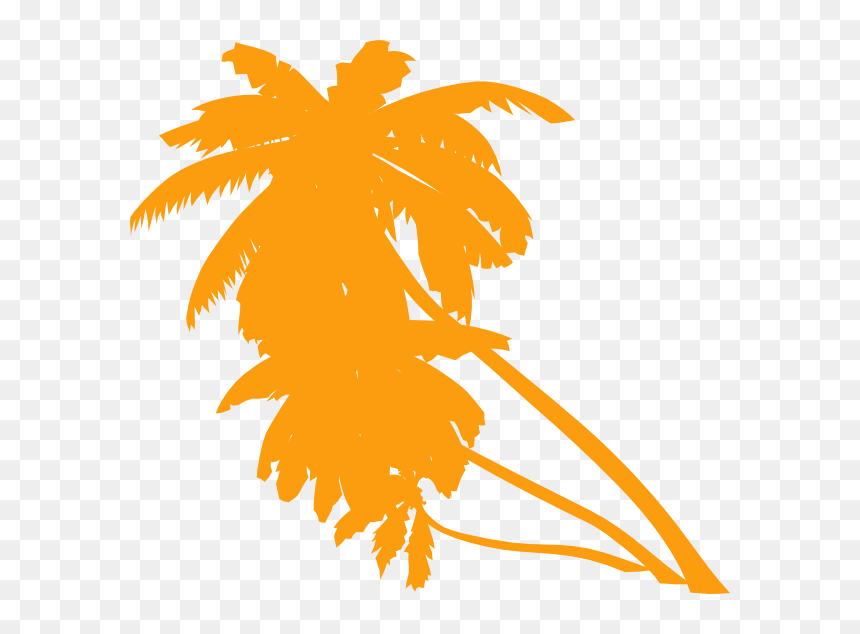 Orange Palm Tree Png, Transparent Png - palm tree png clipart