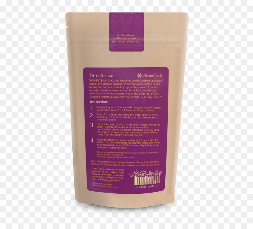 0 Vibrant Souls Small Bag Back - Cosmetics, HD Png Download - food steam png