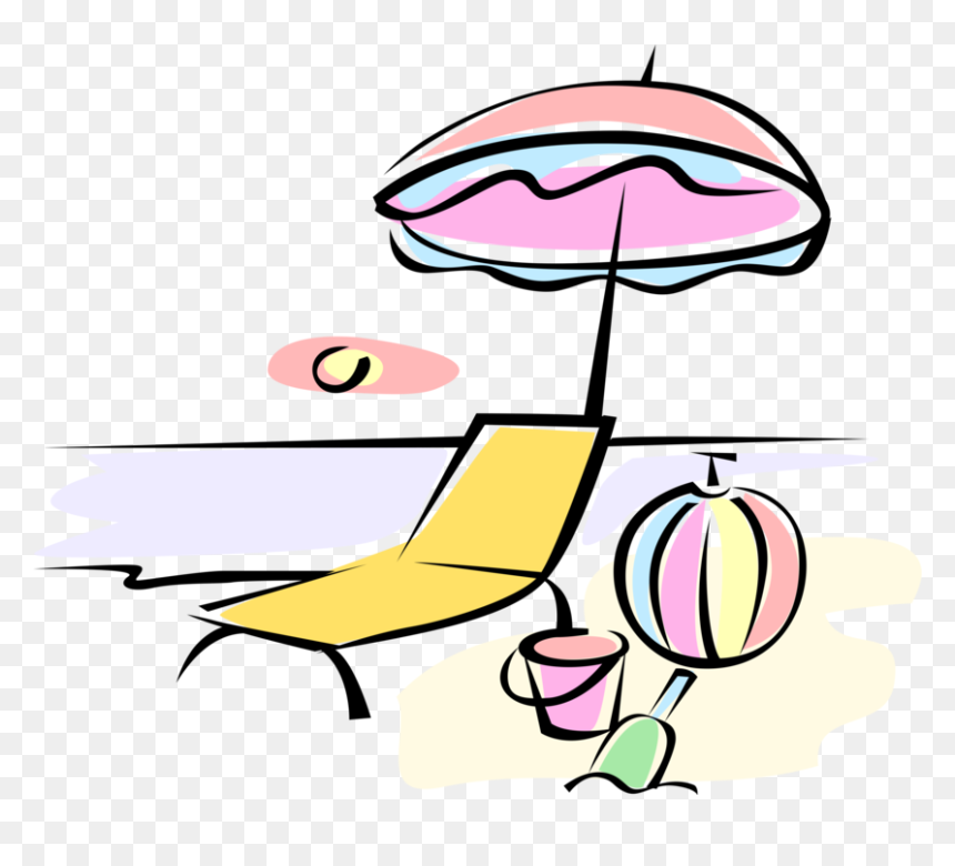 Vector Illustration Of Summer Vacation At Beach With, HD Png Download - beach vector png