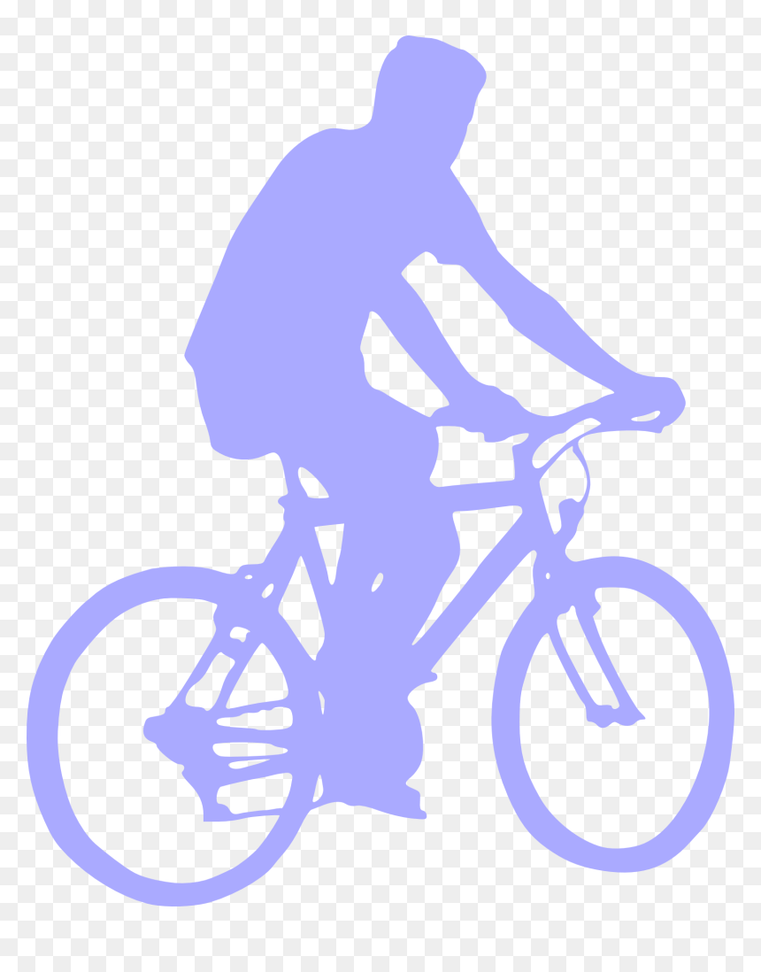 Man Bicycle Silhouette, HD Png Download - cyclist silhouette png