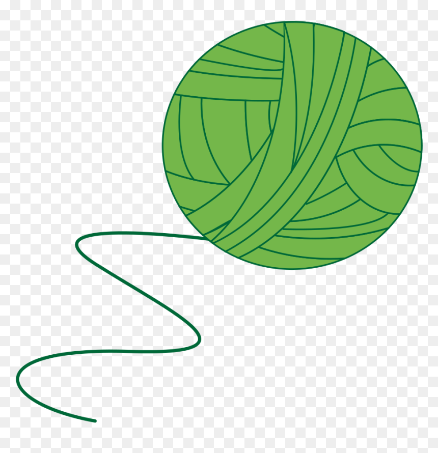 Green Ball Of Yarn - Balls Of Yarn Clip Art, HD Png Download - green ball png