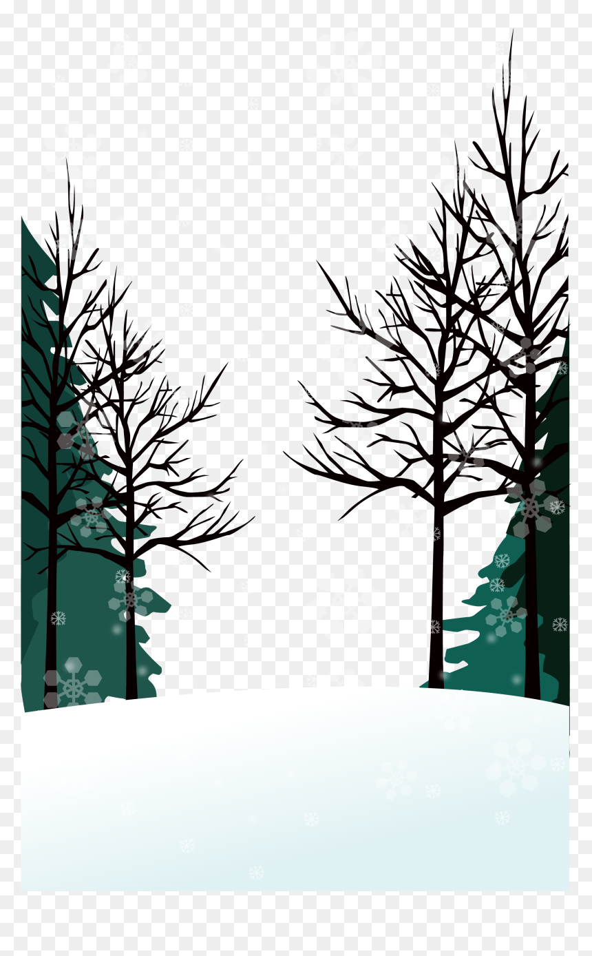 Winter Euclidean Vector Wallpaper - Woods Transparent, HD Png Download - winter landscape png