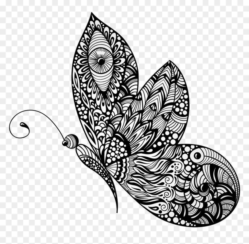 Mariposa-butterfly, HD Png Download - black and white butterfly png