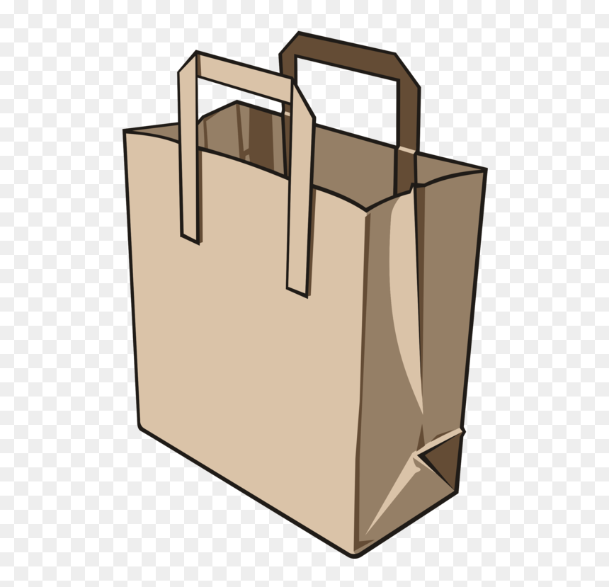 Box,packaging And Labeling,rectangle - Clip Art Paper Bag, HD Png Download - kraft paper png