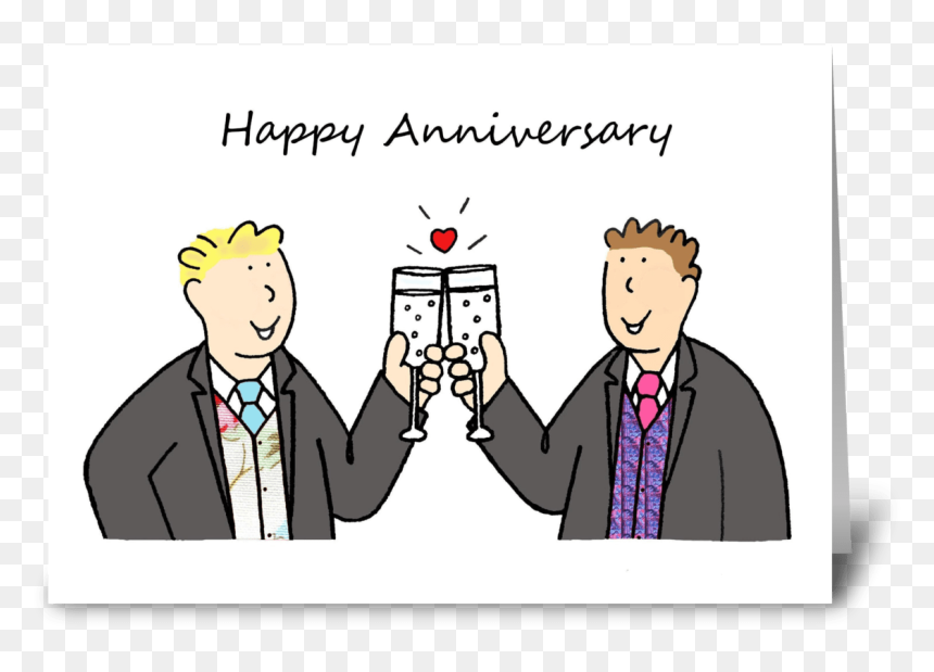 Gay Male Happy Anniversary Greeting Card - Happy Anniversary Gay, HD Png Download - gay couple png